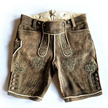 Ausseer Vintage Hirschlederhose, Farbe eibe, inkl. Hosenträger